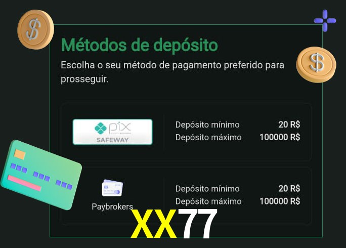 O cassino XX77 oferece uma grande variedade de métodos de pagamento